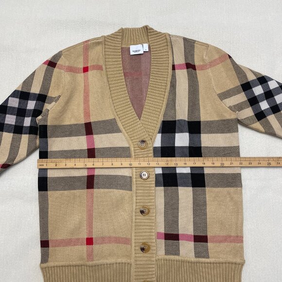 Burberry Cardigan in Check Technical Merino Wool Jacquard - Picture 16 of 16